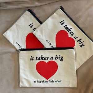 Teacher’s gift Heart Print Canvas Pouches